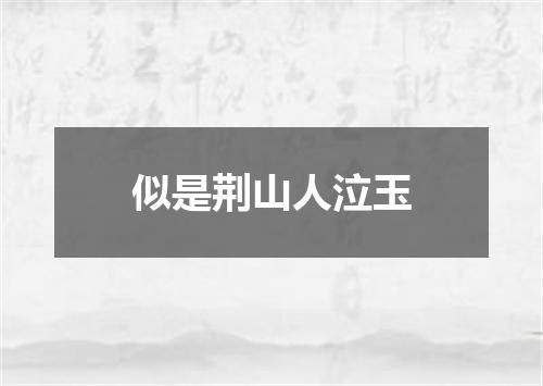 似是荆山人泣玉
