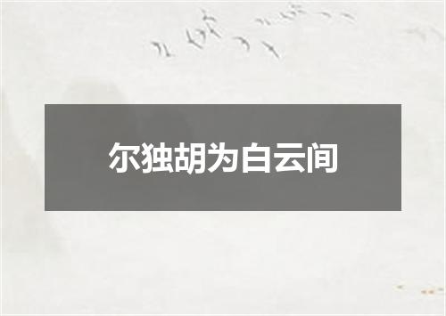 尔独胡为白云间