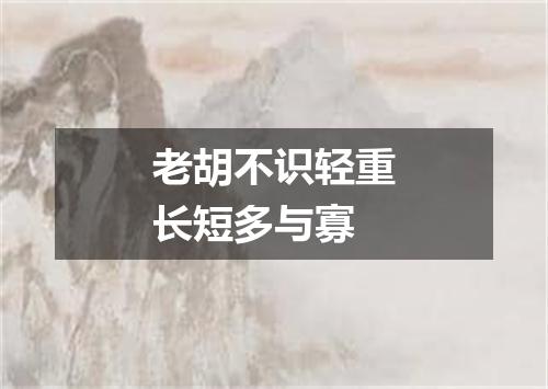 老胡不识轻重长短多与寡
