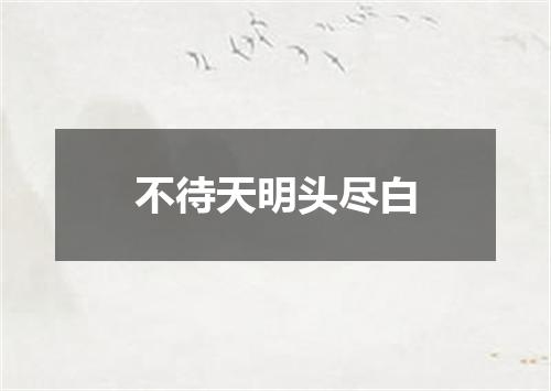 不待天明头尽白