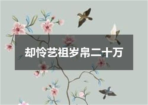却怜艺祖岁帛二十万