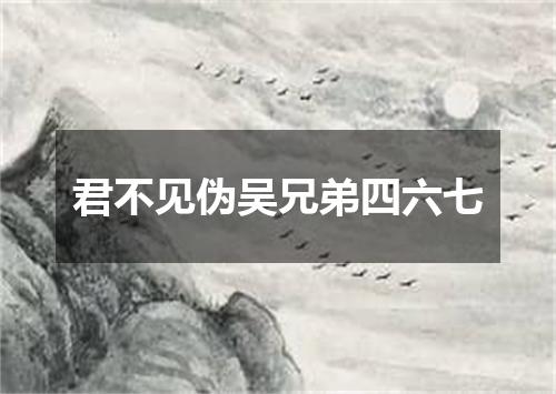 君不见伪吴兄弟四六七
