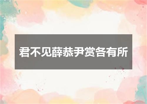君不见薛恭尹赏各有所