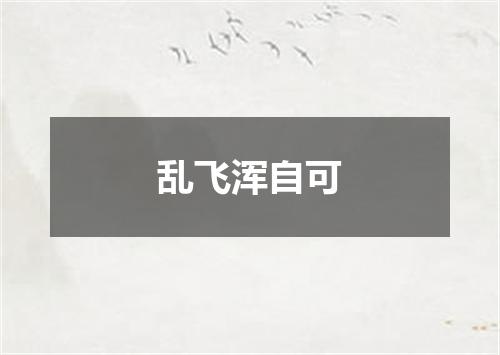 乱飞浑自可