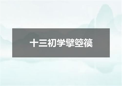 十三初学擘箜篌