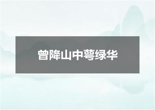 曾降山中萼绿华