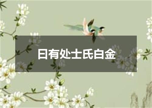 曰有处士氏白金