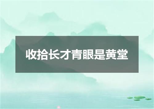 收拾长才青眼是黄堂