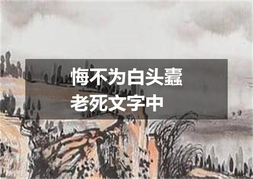 悔不为白头蠹老死文字中