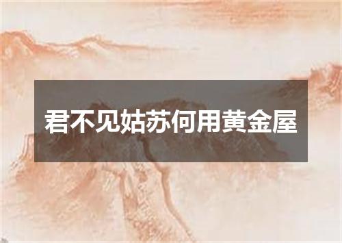 君不见姑苏何用黄金屋