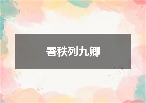 署秩列九卿