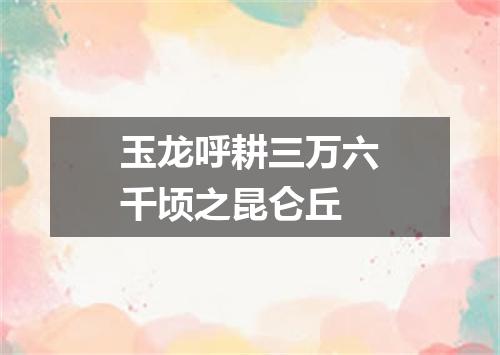 玉龙呼耕三万六千顷之昆仑丘
