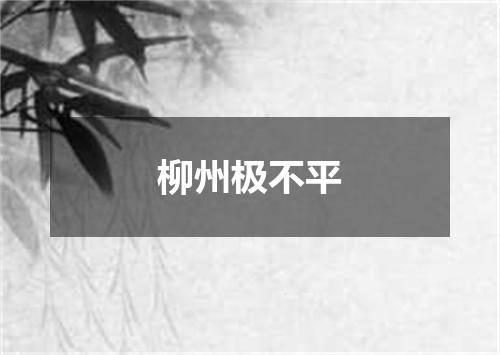 柳州极不平