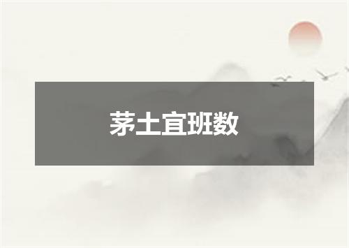 茅土宜班数