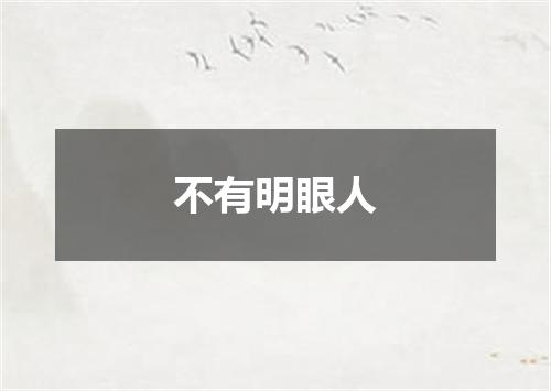不有明眼人