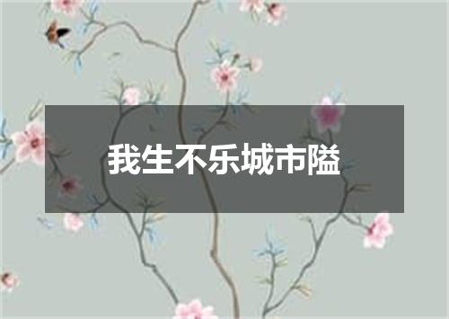 我生不乐城市隘