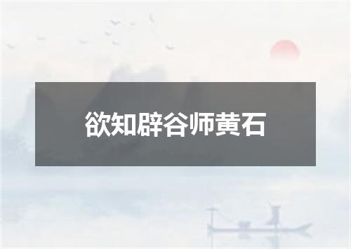 欲知辟谷师黄石