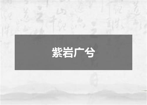 紫岩广兮
