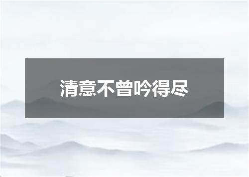 清意不曾吟得尽