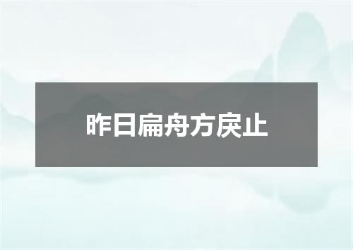 昨日扁舟方戾止