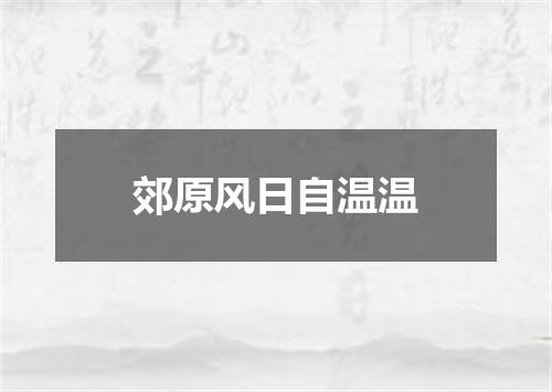 郊原风日自温温