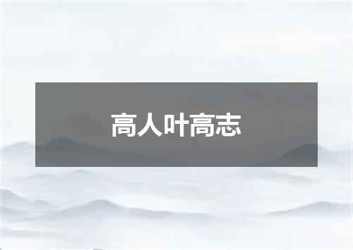 高人叶高志