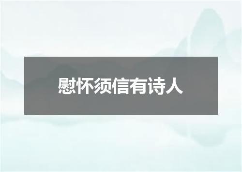慰怀须信有诗人