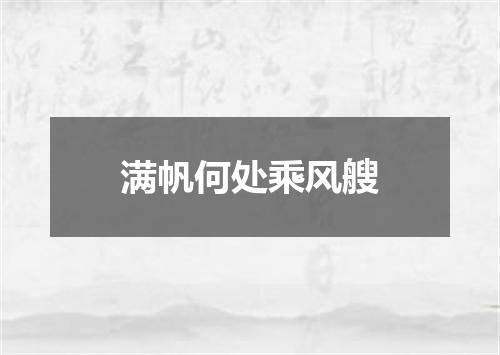 满帆何处乘风艘