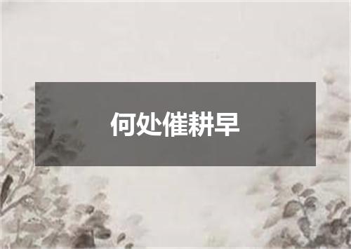 何处催耕早