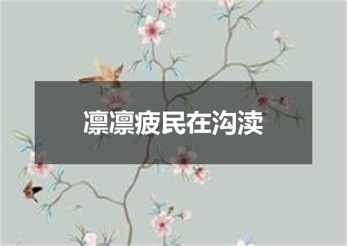 凛凛疲民在沟渎