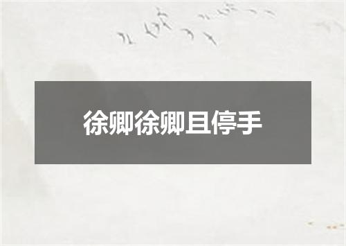 徐卿徐卿且停手