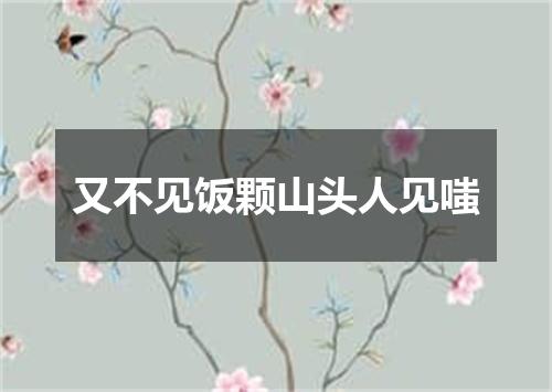 又不见饭颗山头人见嗤