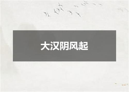 大汉阴风起