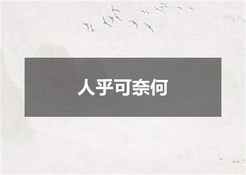 人乎可奈何