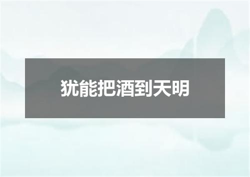 犹能把酒到天明