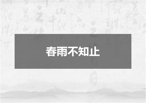 春雨不知止