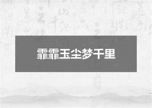 霏霏玉尘梦千里