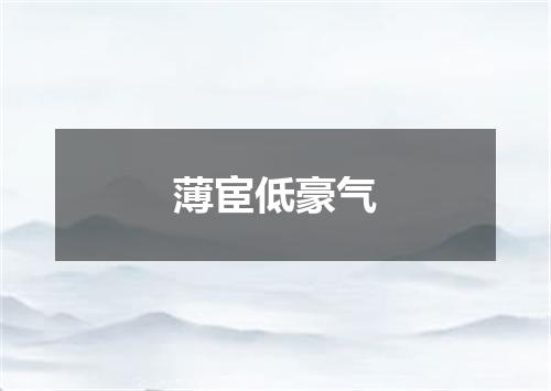 薄宦低豪气