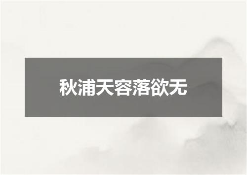 秋浦天容落欲无