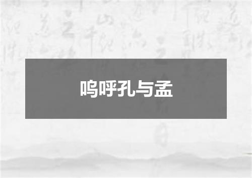 呜呼孔与孟