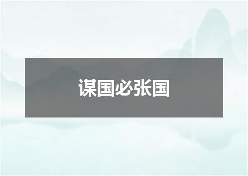 谋国必张国