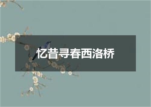忆昔寻春西洛桥