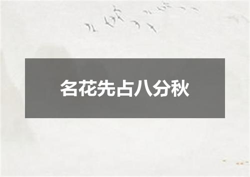 名花先占八分秋