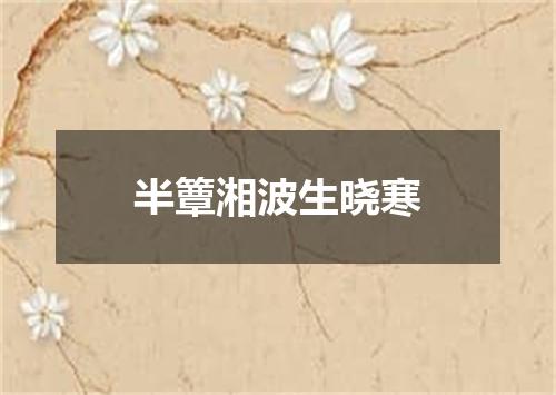 半簟湘波生晓寒