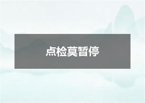 点检莫暂停
