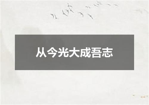 从今光大成吾志