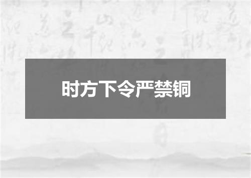 时方下令严禁铜
