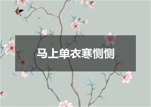 马上单衣寒恻恻