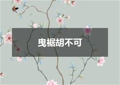 曳裾胡不可