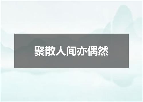 聚散人间亦偶然